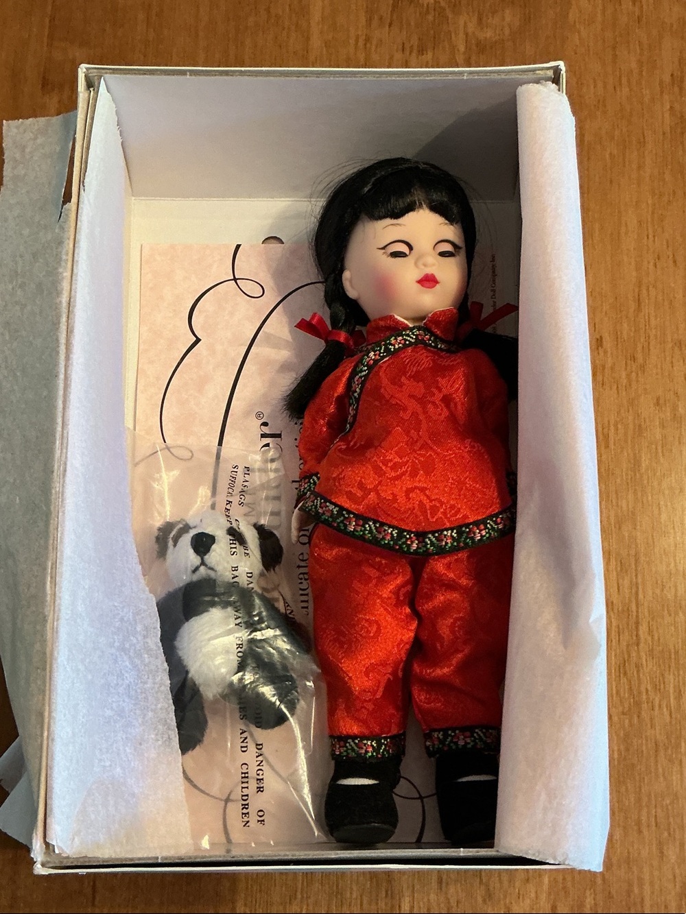 Madame Alexander Helping Hands For China Collectible Doll w/Plush Panda & Box